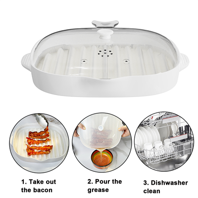Pancetta a microonde non stick ad alta efficienza